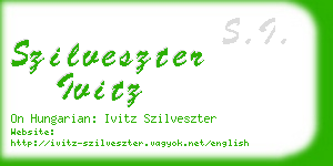 szilveszter ivitz business card